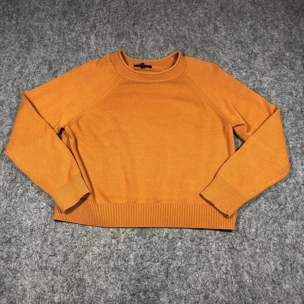Banana Republic Sweater Mens XL Orange Cotton Blend Crewneck Knit Pullover